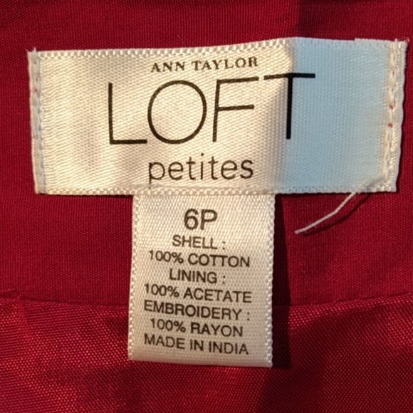 Ann taylor loft petites size 6 red skirt - Picture 2 of 3